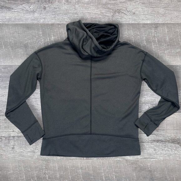The North Face Funnel Neck Grey Sweatshirt Womens L Hooded Neon Green Stitching - Picture 5 of 8